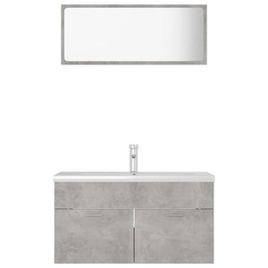 Set Mobili da Bagno Grigio Cemento in Truciolato 3071337