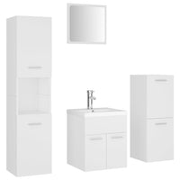 Set Mobili da Bagno Bianco in Legno Multistrato 3071351