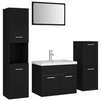 Set Mobili da Bagno Nero in Legno Multistrato 3071361