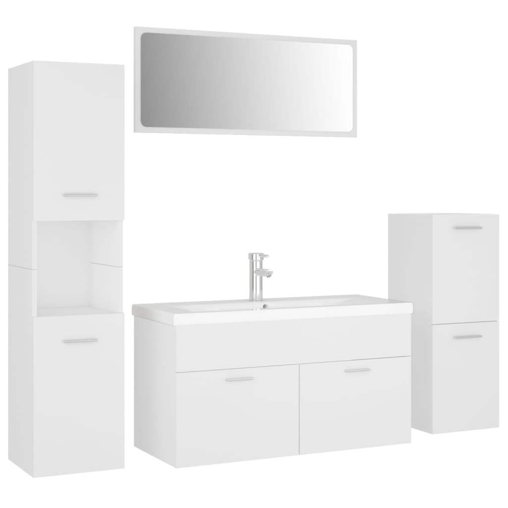 Set Mobili da Bagno Bianco in Truciolato 3071378