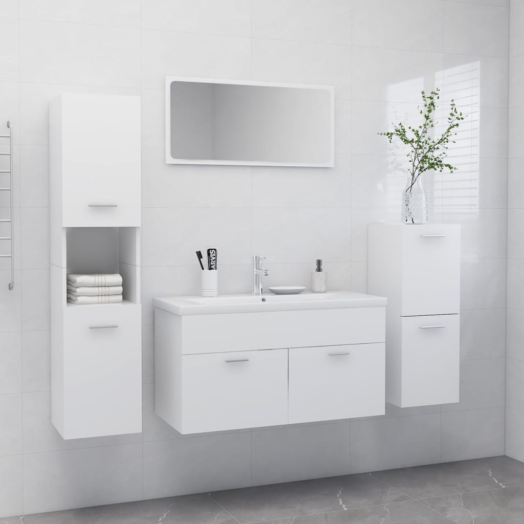 Set Mobili da Bagno Bianco in Legno Multistratocod mxl 120658