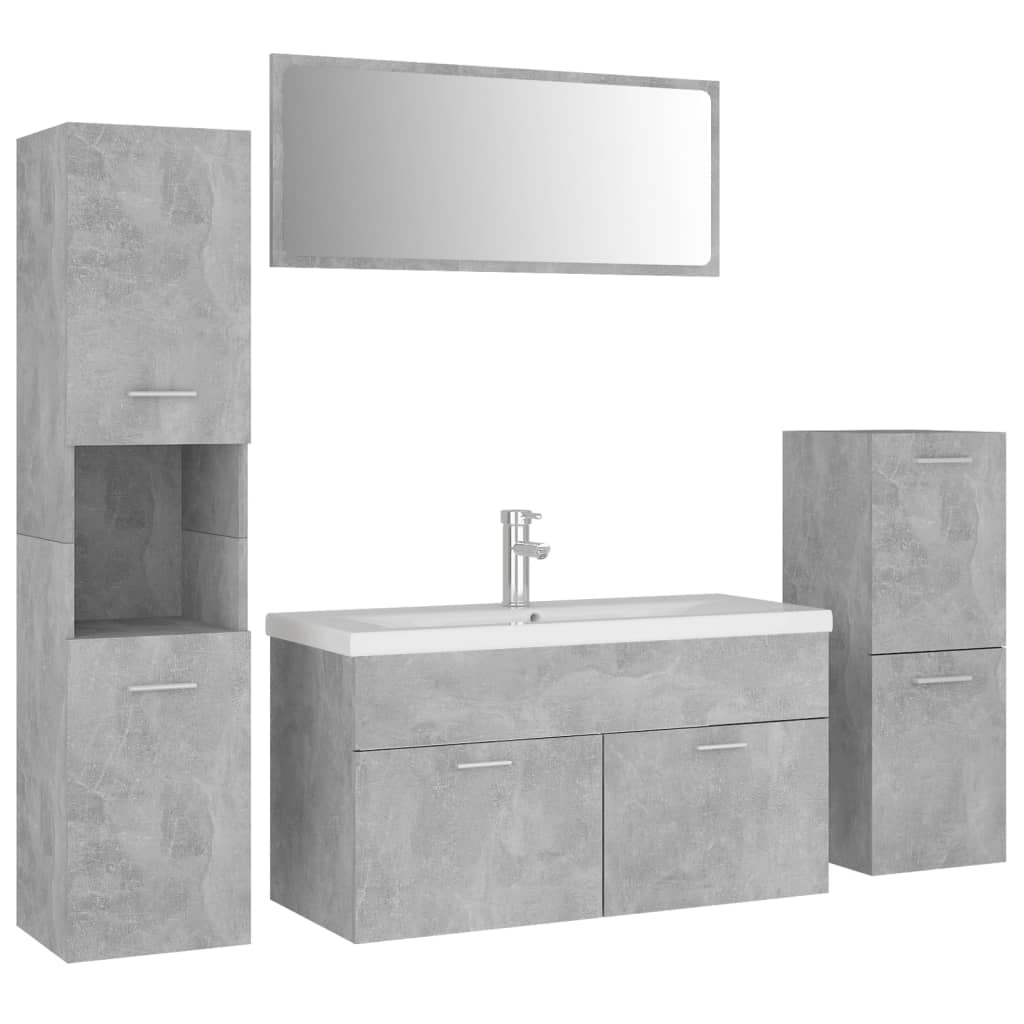 Set Mobili da Bagno Grigio Cemento in Truciolato 3071382