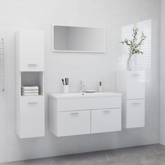 Set Mobili da Bagno Bianco Lucido in Truciolato cod mxl 12800