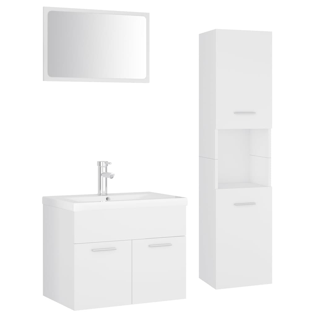 Set Mobili da Bagno Bianco in Truciolato 3071405