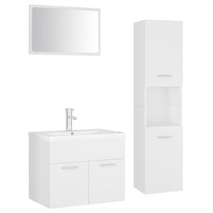 Set Mobili da Bagno Bianco in Truciolato 3071405