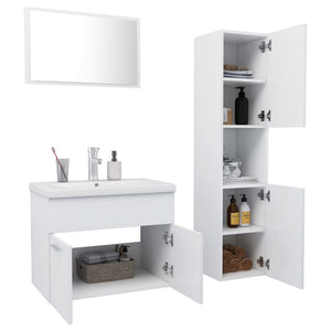 Set Mobili da Bagno Bianco in Truciolato 3071405