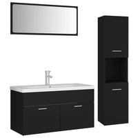 Set Mobili da Bagno Nero in Truciolato 3071424