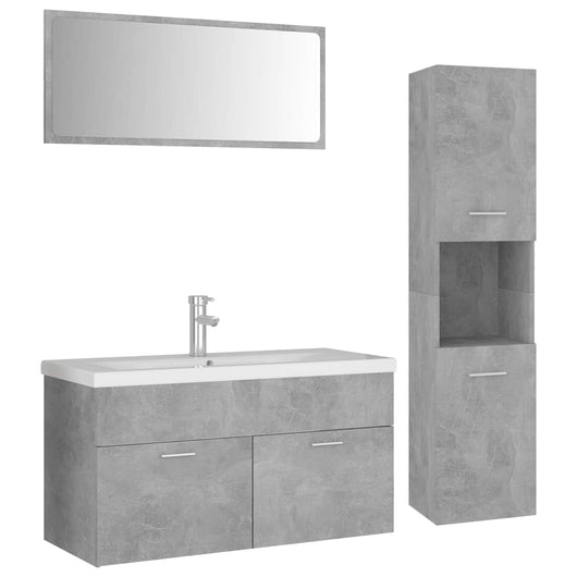 Set Mobili da Bagno Grigio Cemento in Truciolato 3071427