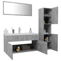 Set Mobili da Bagno Grigio Cemento in Legno Multistrato 3071427