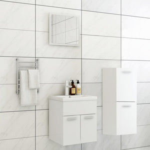 Set Mobili da Bagno Bianco in Legno Multistrato 3071441