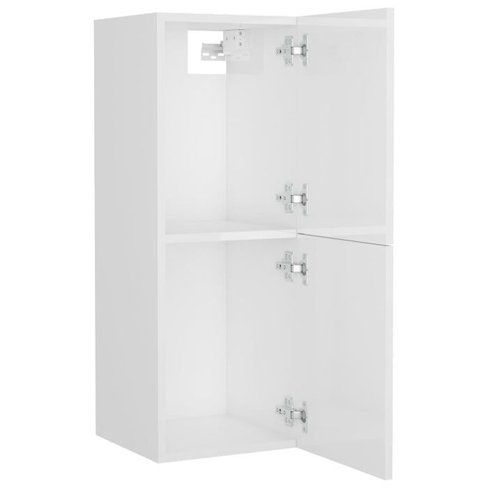 Set Mobili da Bagno Bianco Lucido in Legno Multistrato 3071447