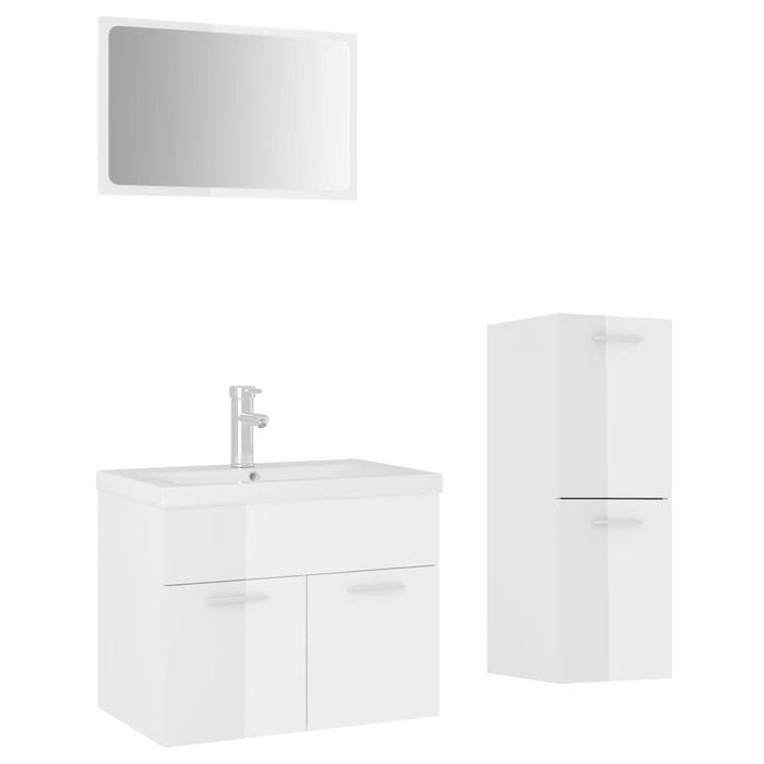 Set Mobili da Bagno Bianco Lucido in Truciolato cod mxl 12824