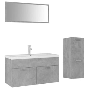 Set Mobili da Bagno Grigio Cemento in Truciolatocod mxl 96738