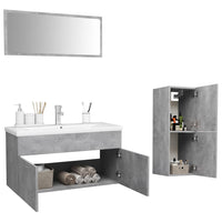 Set Mobili da Bagno Grigio Cemento in Truciolato 3071472