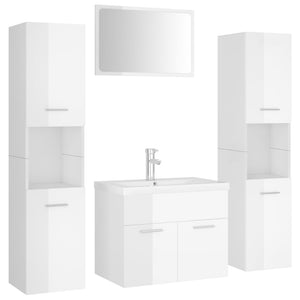 Set Mobili da Bagno Bianco Lucido in Truciolato cod mxl 9923