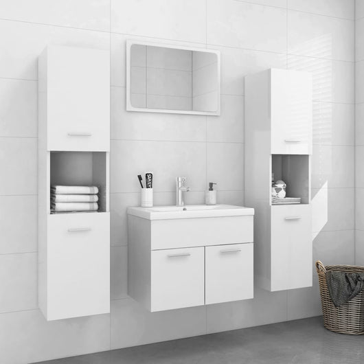 Set Mobili da Bagno Bianco Lucido in Truciolato cod mxl 9923