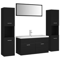 Set Mobili da Bagno Nero in Legno Multistrato 3071514