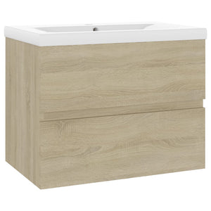 Mobile con Lavabo Integrato Rovere Sonoma in Legno Multistratocod mxl 72751