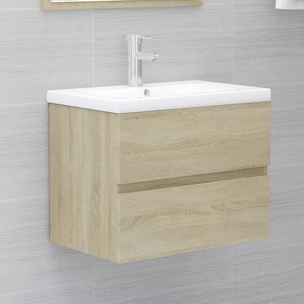 Mobile con Lavabo Integrato Rovere Sonoma in Legno Multistratocod mxl 72751