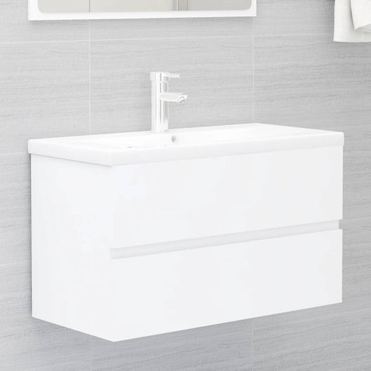 Mobile da Bagno con Lavabo Integrato Bianco in Truciolato 3071549