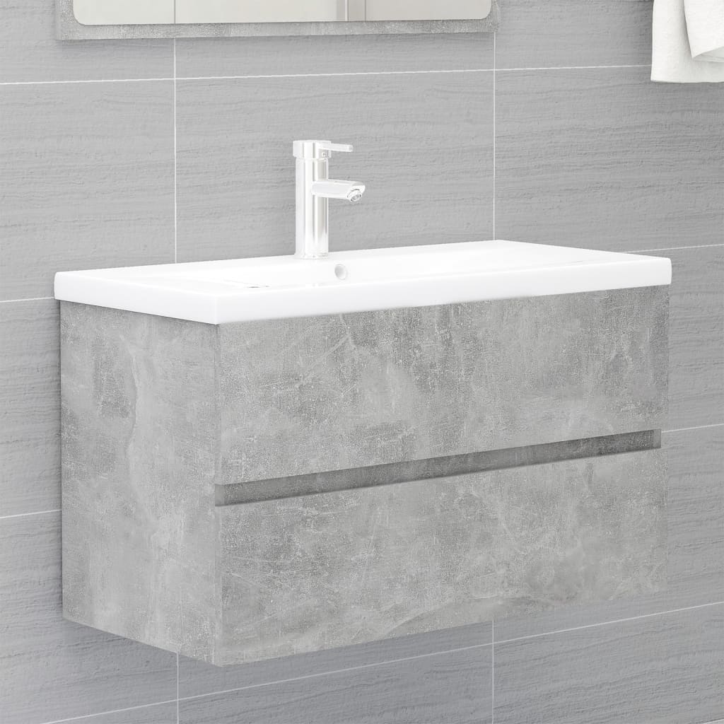 Mobile Bagno con Lavabo Integrato Grigio Cemento in Truciolato cod mxl 68316