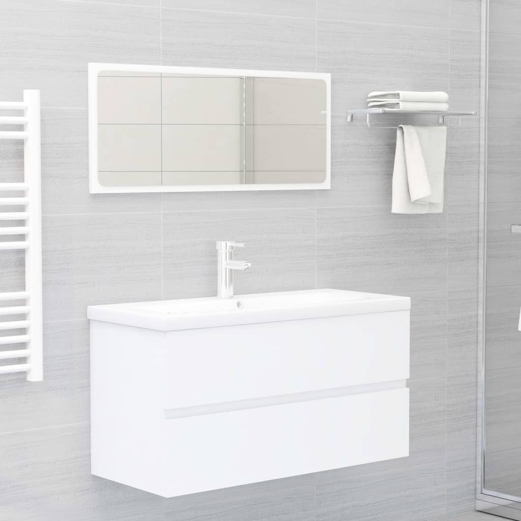 Mobile da Bagno con Lavabo Integrato Bianco in Truciolato 3071558