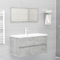 Mobile Bagno con Lavabo Integrato Grigio Cemento in Truciolato 3071562