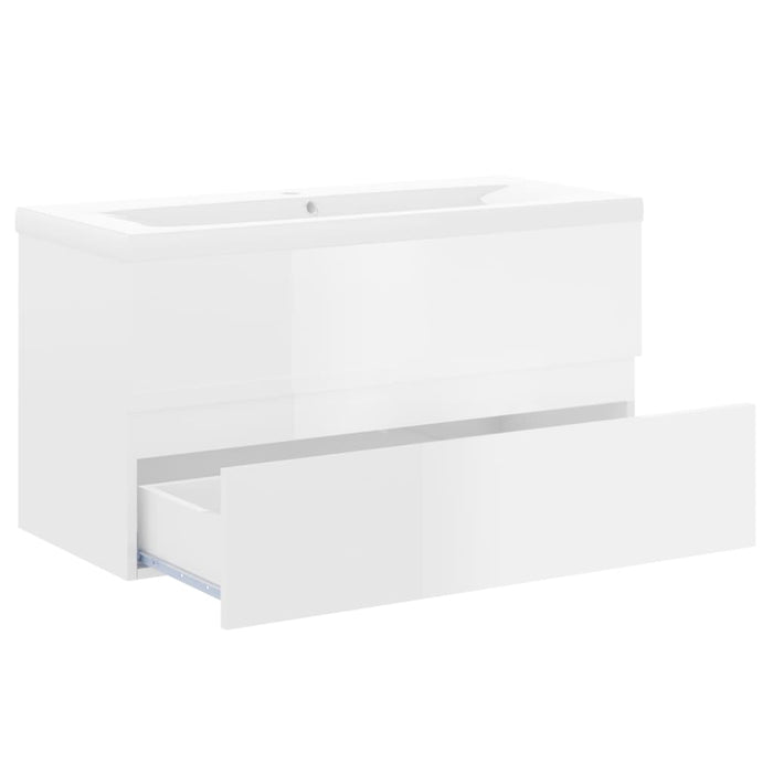 Mobile Bagno con Lavabo Integrato Bianco Lucido in Truciolato cod mxl 70804