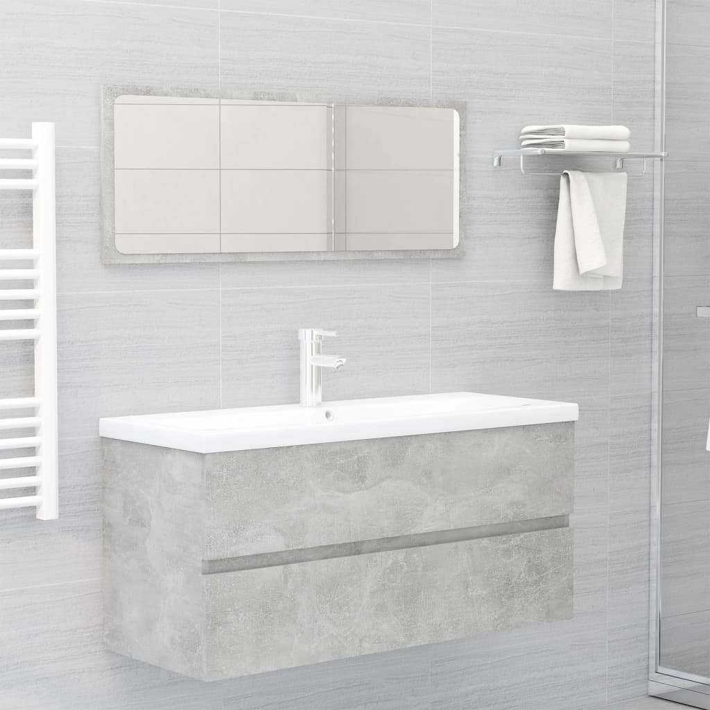 Mobile Bagno con Lavabo Integrato Grigio Cemento in Truciolato cod mxl 69868