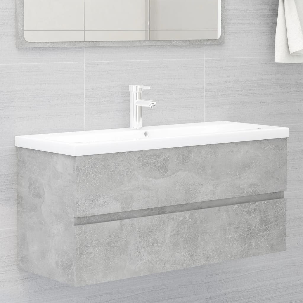 Mobile Bagno con Lavabo Integrato Grigio Cemento in Truciolato cod mxl 69868