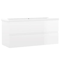 Mobile Bagno con Lavabo Integrato Bianco Lucido in Truciolato 3071573