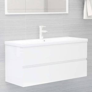 Mobile Bagno con Lavabo Integrato Bianco Lucido in Truciolato 3071573