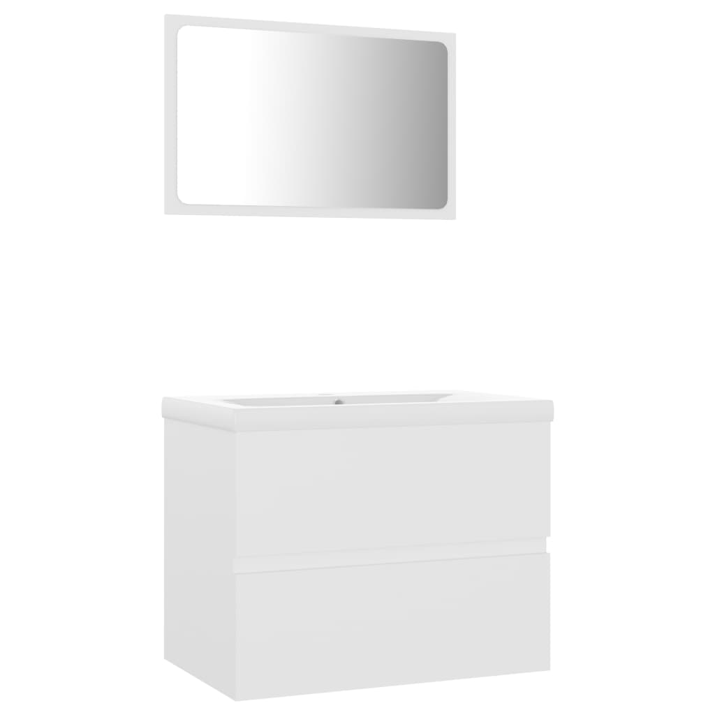 Set Mobili da Bagno Bianco in Legno Multistrato cod mxl 11522