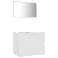 Set Mobili da Bagno Bianco in Legno Multistrato 3071585