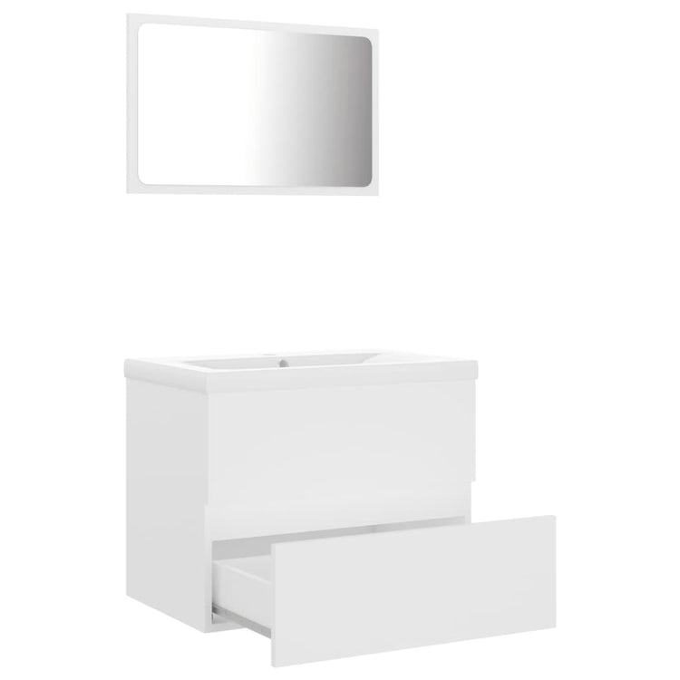 Set Mobili da Bagno Bianco in Legno Multistrato cod mxl 11522