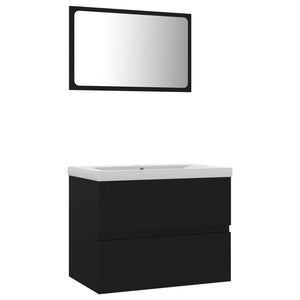 Set Mobili da Bagno Nero in Truciolato 3071586