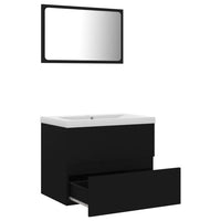 Set Mobili da Bagno Nero in Truciolato cod mxl 12787