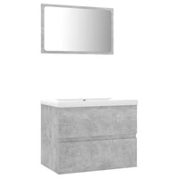 Set Mobili da Bagno Grigio Cemento in Truciolato cod mxl 71952