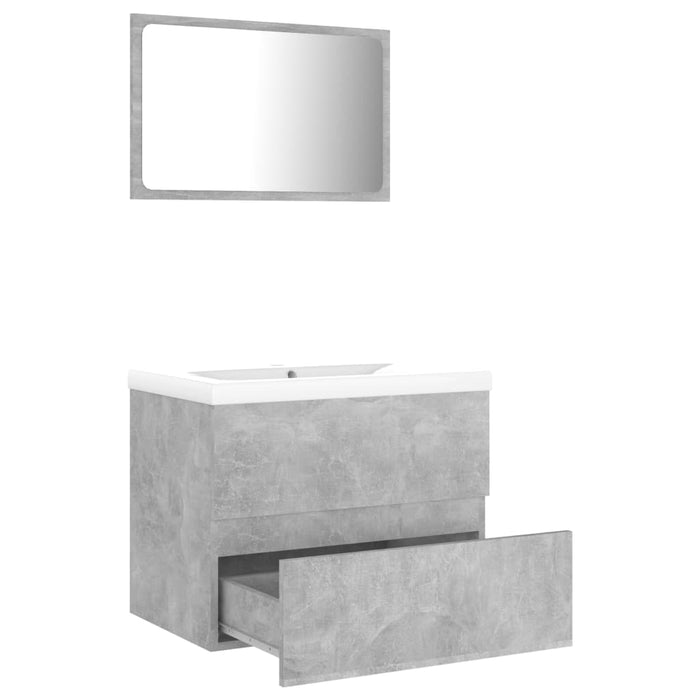 Set Mobili da Bagno Grigio Cemento in Truciolato cod mxl 71952