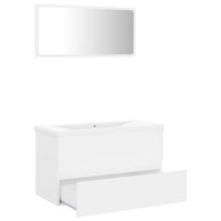 Set Mobili da Bagno Bianco in Legno Multistrato 3071594