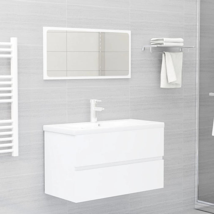 Set Mobili da Bagno Bianco in Legno Multistrato 3071594