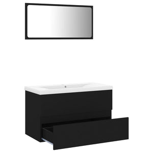 Set Mobili da Bagno Nero in Truciolato cod mxl 10123