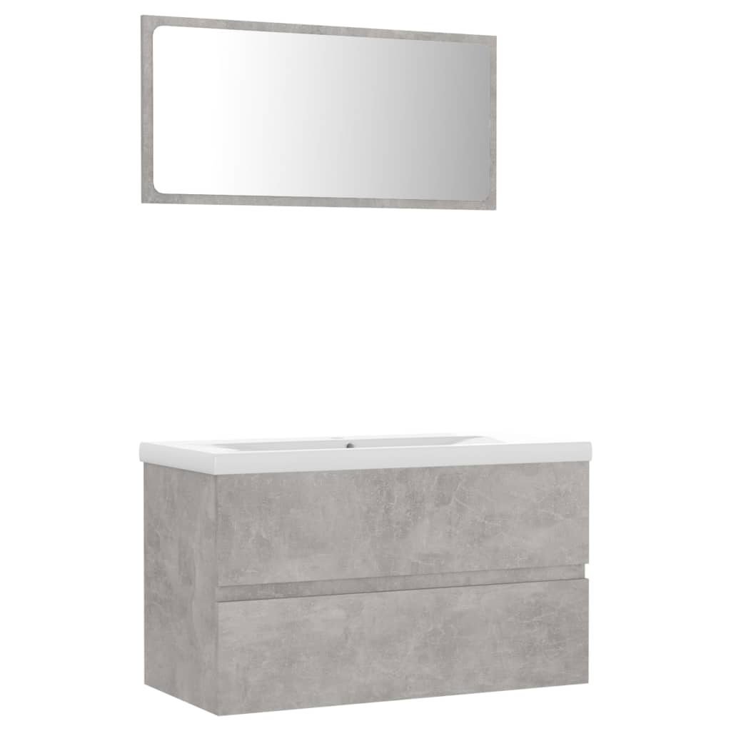 Set Mobili da Bagno Grigio Cemento in Truciolato cod mxl 63582