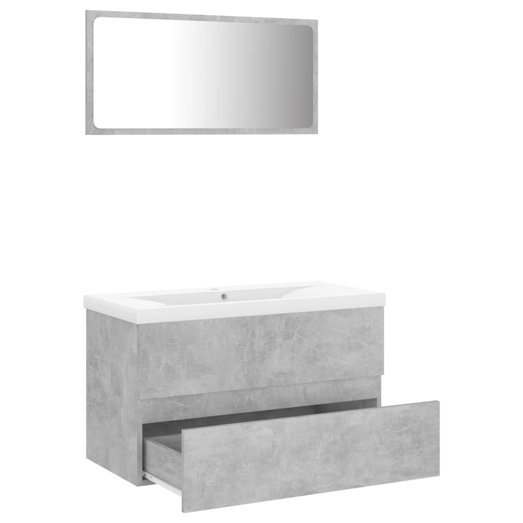 Set Mobili da Bagno Grigio Cemento in Truciolato cod mxl 63582