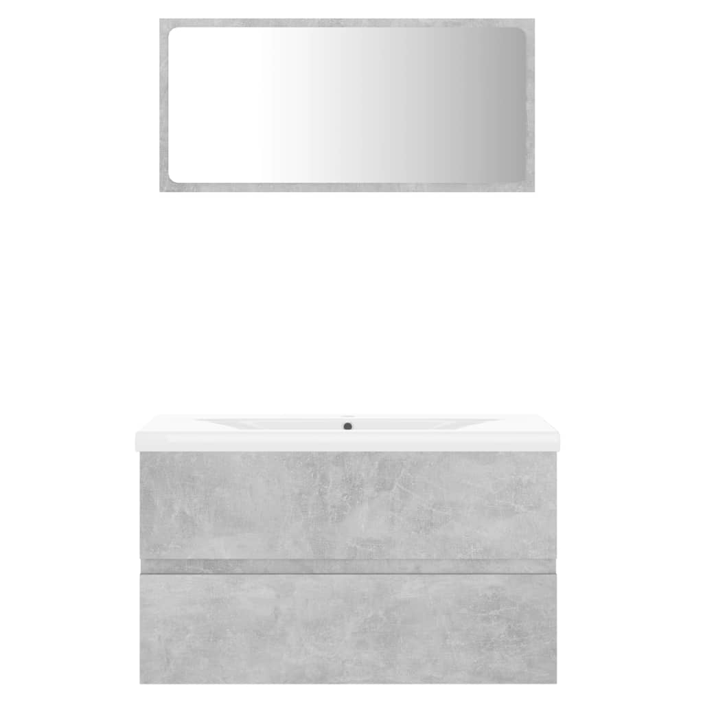 Set Mobili da Bagno Grigio Cemento in Truciolato cod mxl 63582