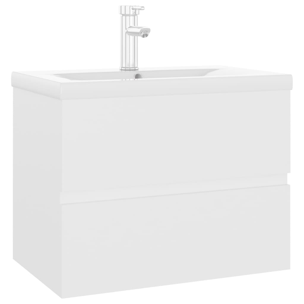 Mobile Bagno con Lavabo Integrato Bianco in Truciolato 3071630