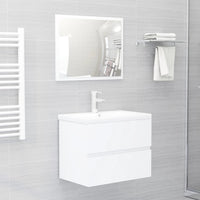 Mobile Bagno con Lavabo Integrato Bianco in Truciolato 3071630