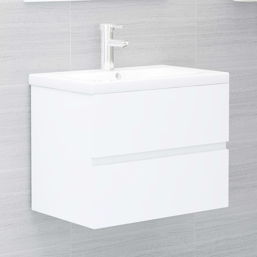 Mobile Bagno con Lavabo Integrato Bianco in Truciolato 3071630