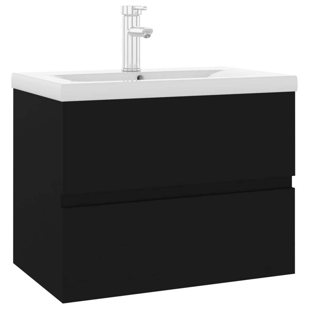 Mobile con Lavabo Integrato Nero in Legno Multistratocod mxl 96750