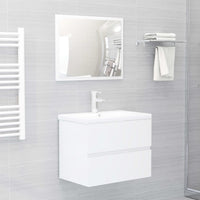 Mobile con Lavabo Integrato Bianco Lucido in Legno Multistratocod mxl 120675